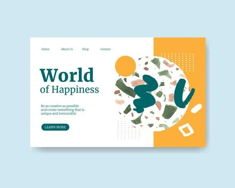 Website template with shopping design for internet and online community water Stock Illustration