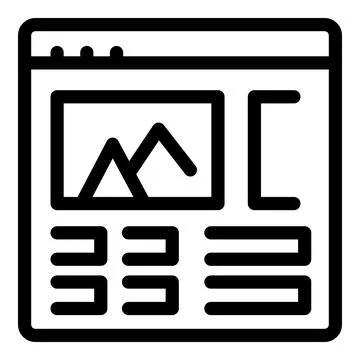 Website template showing image and text boxes for user interface design Stock Illustration