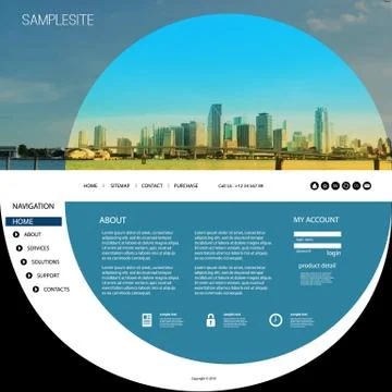 Website Template with Unique Design - Miami Skyline Ilustración de archivo