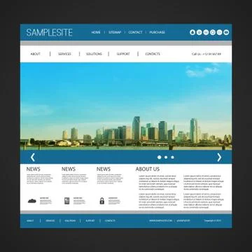 Website Template with Unique Design - Miami Skyline Ilustración de archivo