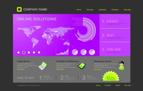 Website template: universal design for your business Stock Illustration