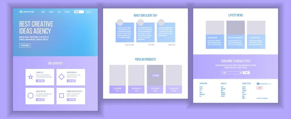 Website Template Vector. Page Business Landing. Web Page. Responsive Design Stock-Illustration