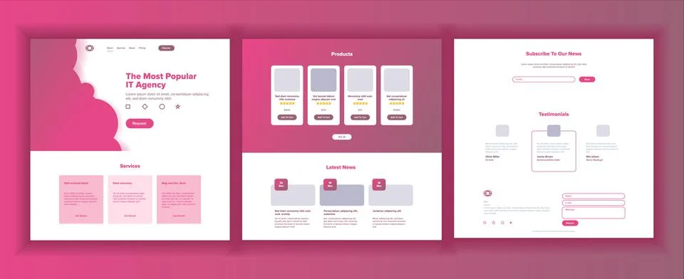 Website Template Vector. Page Business Landing. Web Page. Responsive Design 스톡 일러스트
