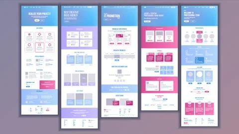 Website Template Vector. Page Business Background. Shopping Online Landing Web 스톡 일러스트