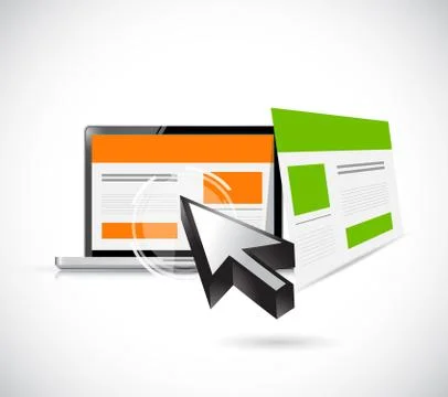 Website templates and computer 库存插图