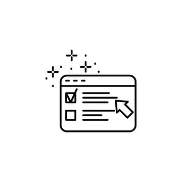 Website, test, cursor icon. Simple line, outline vector of online educationa Stock Illustration