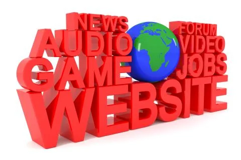 Website text and planet earth Stock Illustration