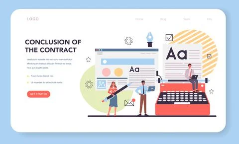 Website text content web banner or landing page. Idea of digital strategy Stock Illustration