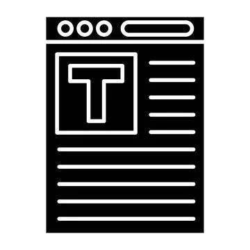 Website Text Glyph Icon Stock Illustration