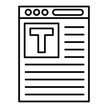Website Text Line Icon Ilustração Stock