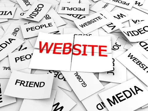 Website text on paper Stock Illustration