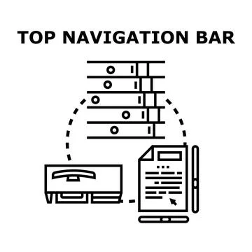 Website top navigation bar developing and structuring Stock Illustration