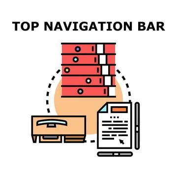 Website top navigation bar developing and structuring Stock Illustration