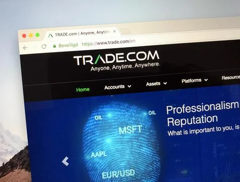 Website of Trade.com Stock Photos