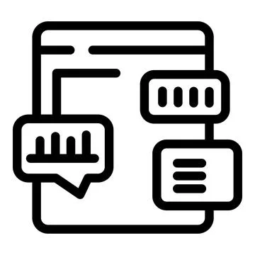 Website traffic analysis showing data chart in speech bubble Illustrazione stock