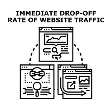Website traffic drop off rate concept vector illustration 库存插图