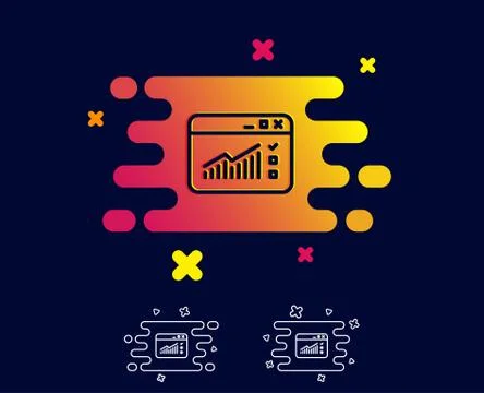Website Traffic line icon. Report chart sign. イラスト素材