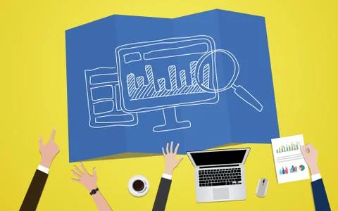 Website traffic seo analysis concept illustration Stock Illustration