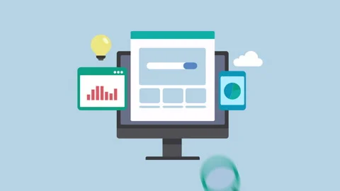 Website traffic, SEO analysis, Search optimization 2d with alpha matte Stock Footage 335732905