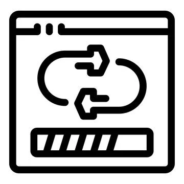 Website transferring data with progress bar icon Ilustración de archivo