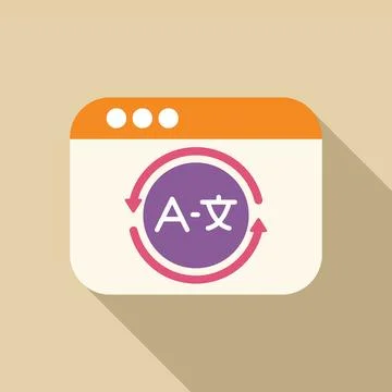 Website translating with translation button icon 库存插图