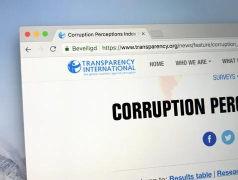Website of Transparency International Stock Photos