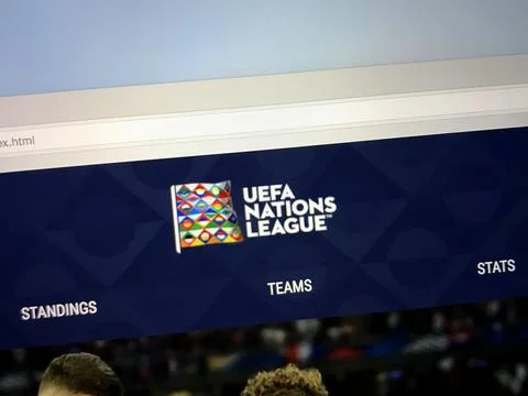 Website of The UEFA Nations League Stock Photos