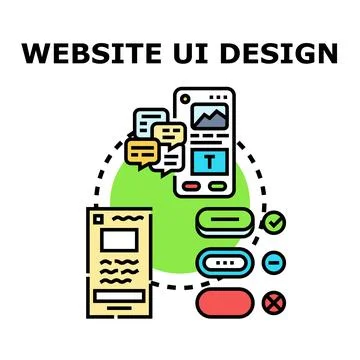 Website ui design concept developing digital interface Stock Illustration