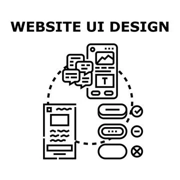 Website ui design concept developing digital interface Stock Illustration