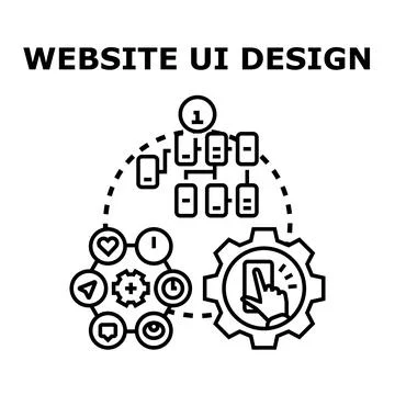 Website ui design planning developing processing user experience イラスト素材