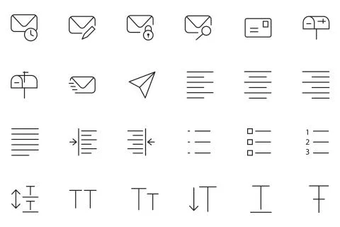 Website UI Icons Collection Illustrazione stock