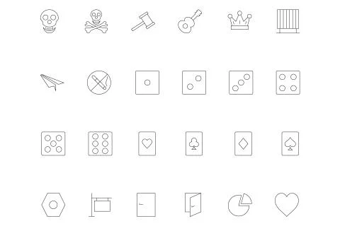 Website UI Outline Vector Icons Pack Stock Illustration