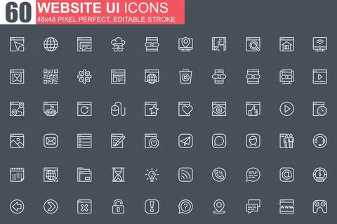 Website UI thin line icon set. Stock-Illustration