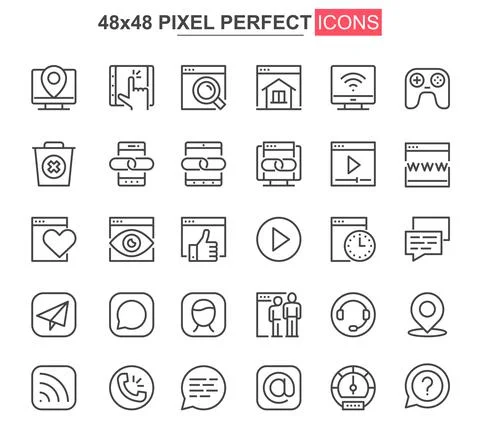 Website UI thin line icon set. Stock-Illustration