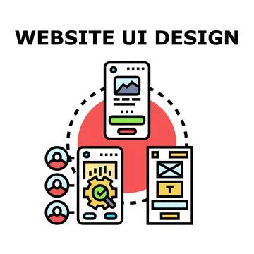 Website ui ux design development process concept Stock Illustration
