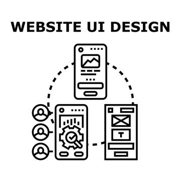 Website ui ux design development process concept Stock Illustration