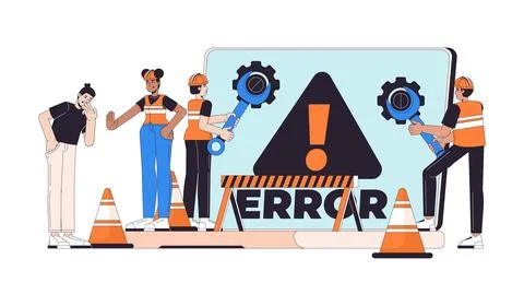 Website under construction 2D illustration concept Stock Illustration
