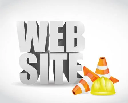 Website under construction 3d text banner sign Stock Illustration