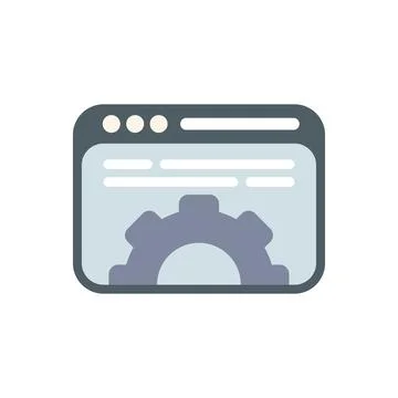 Website under construction with cogwheel representing web development 库存插图