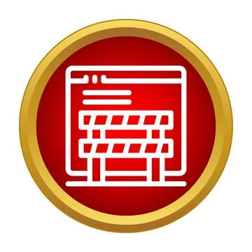 Website under construction icon with road barrier 스톡 일러스트