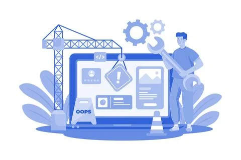 Website Under Construction Illustration concept on a white background Stock Illustration