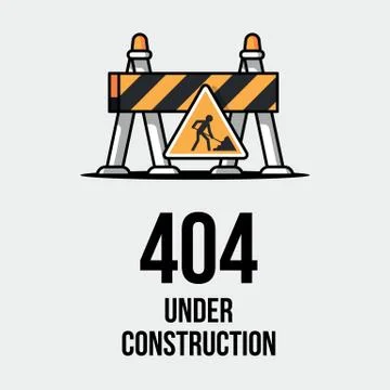 Website under construction. Internet 404 error page not found. Webpage Illustrazione stock
