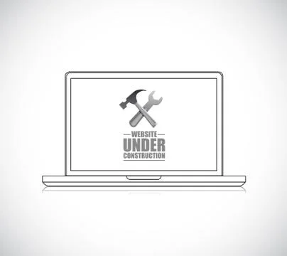 Website under construction. laptop sign. Vector Illustration. Illustrazione stock