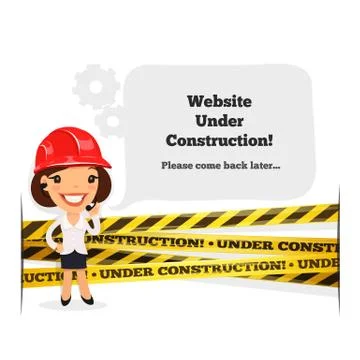 Website under construction message Stock Illustration