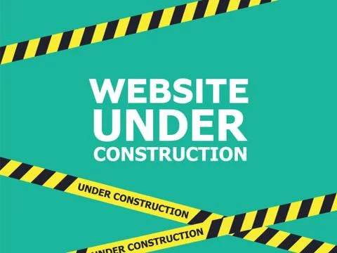 Website under construction page background. Warning tape banner Stock Illustration