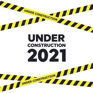 Website under construction page background. Warning tape banner Stock Illustration