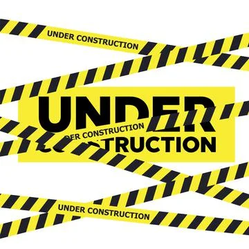 Website under construction page background. Warning tape banner Stock Illustration
