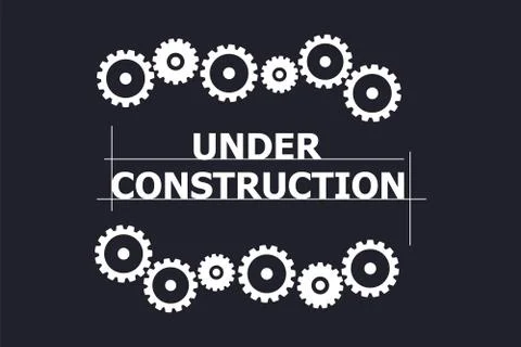 Website under construction page. Warning tape banner Stock Illustration