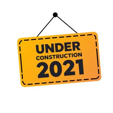 Website under construction page. Warning tape banner Stock Illustration
