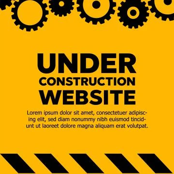 Website under construction page. Warning tape banner Stock Illustration